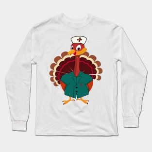 Cute Turkey Nurse Gift Long Sleeve T-Shirt